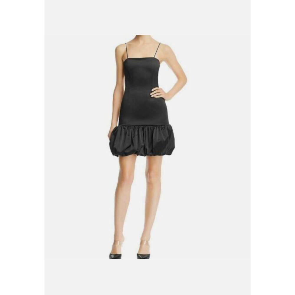NEW AQUA Drop‎ Waist Black Bubble Skirt Mini Dress Size Medium LBD Party Chic